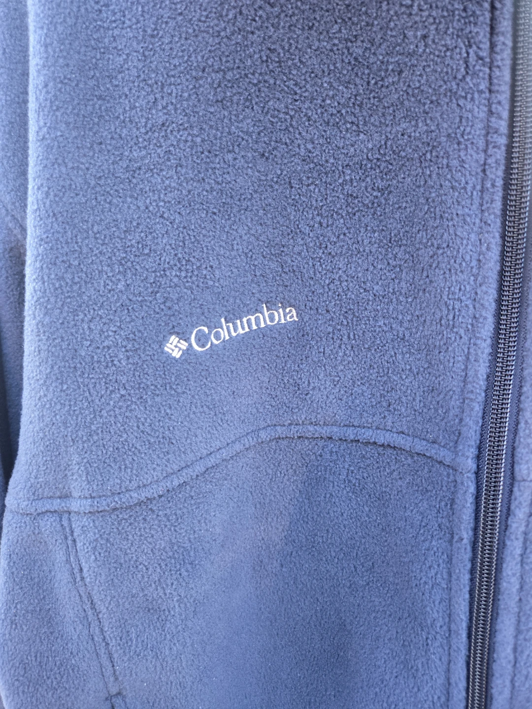 Men's Columbia Fleece.  LARGE Navy, full-zip.EUC - photo 3