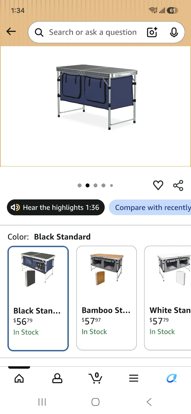 HYMnature Folding Camping Table with Storage - photo 3
