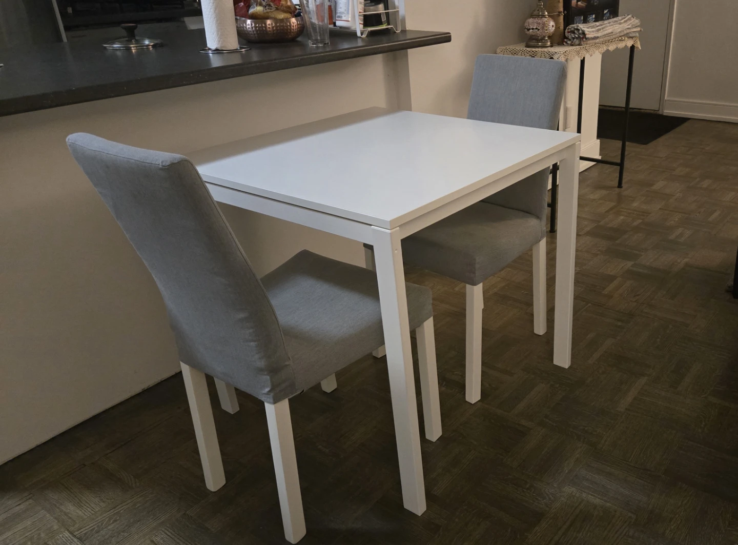 IKEA minimalist white dining table