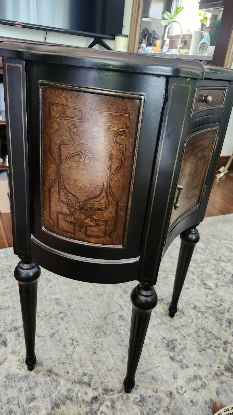 Vintage Accent Table with Drawer and Cabinet - photo 5