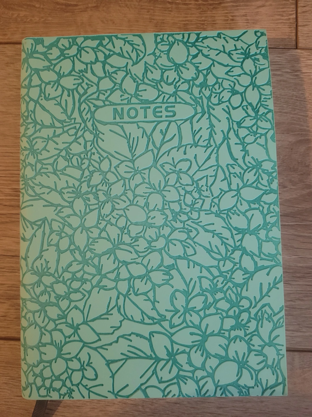 Floral Embossed Mint Green Notebook