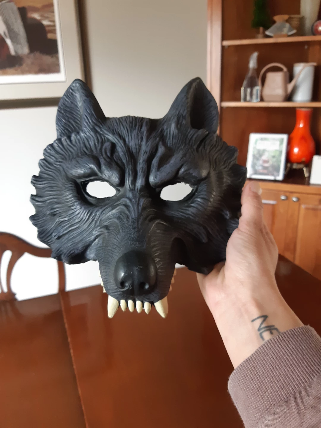 Party City Werewolf half face Mask