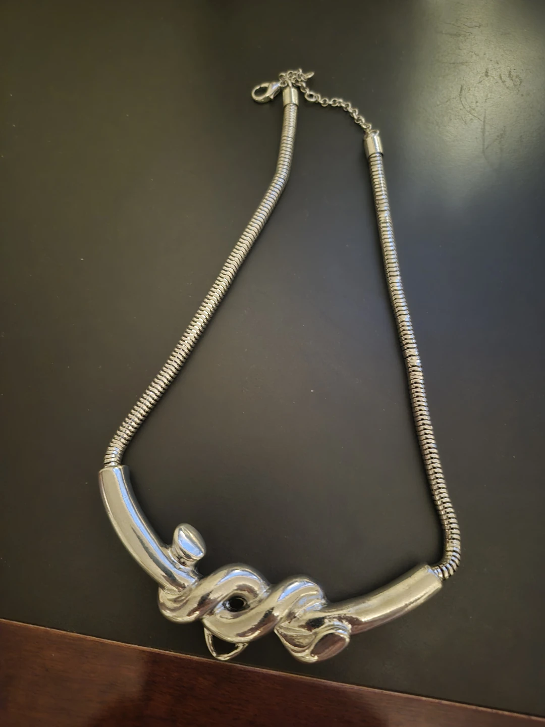 Silver-Tone Knot Statement Necklace