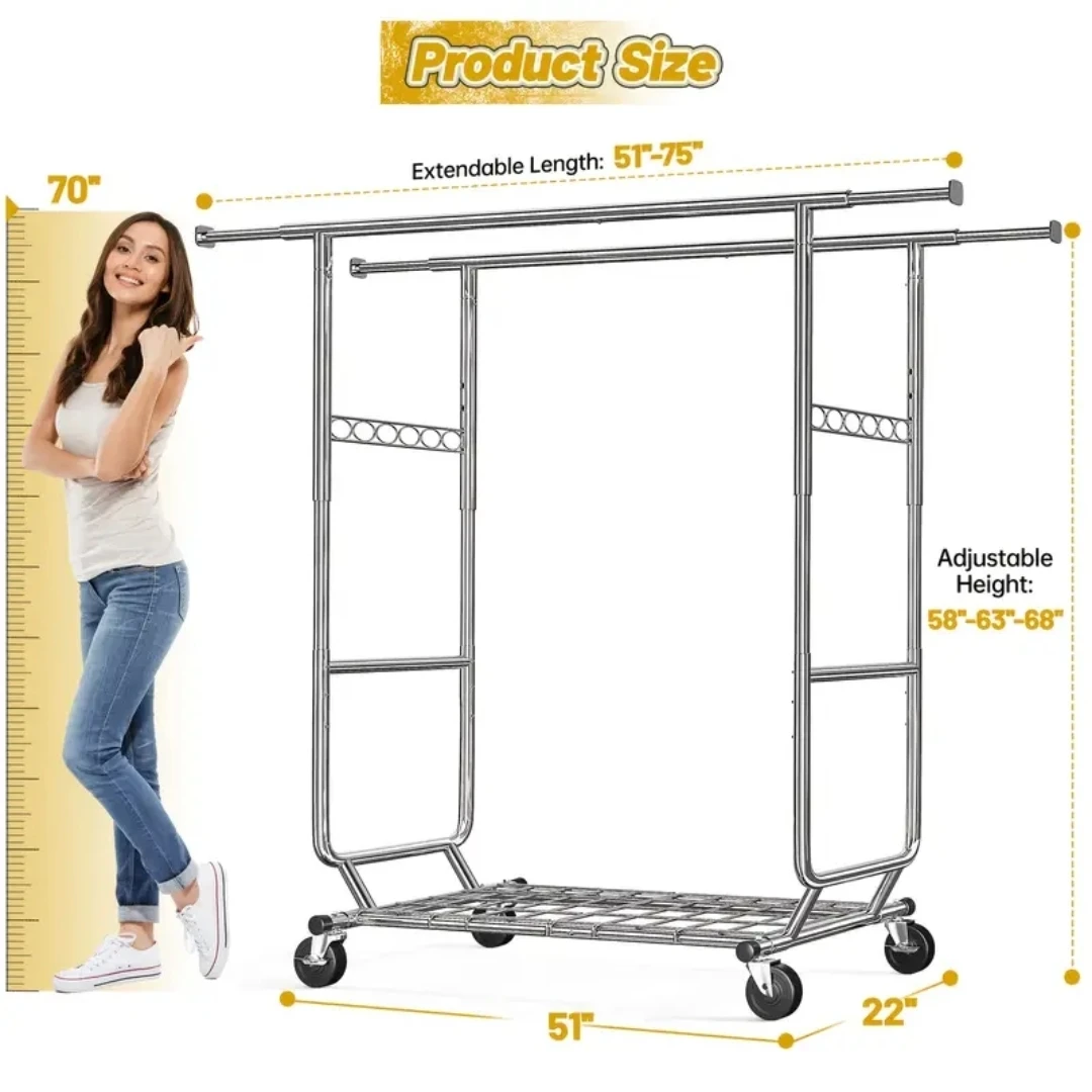 Brand bew in box Heavy Duty Adjustable Extendable Clothes Rack - photo 2