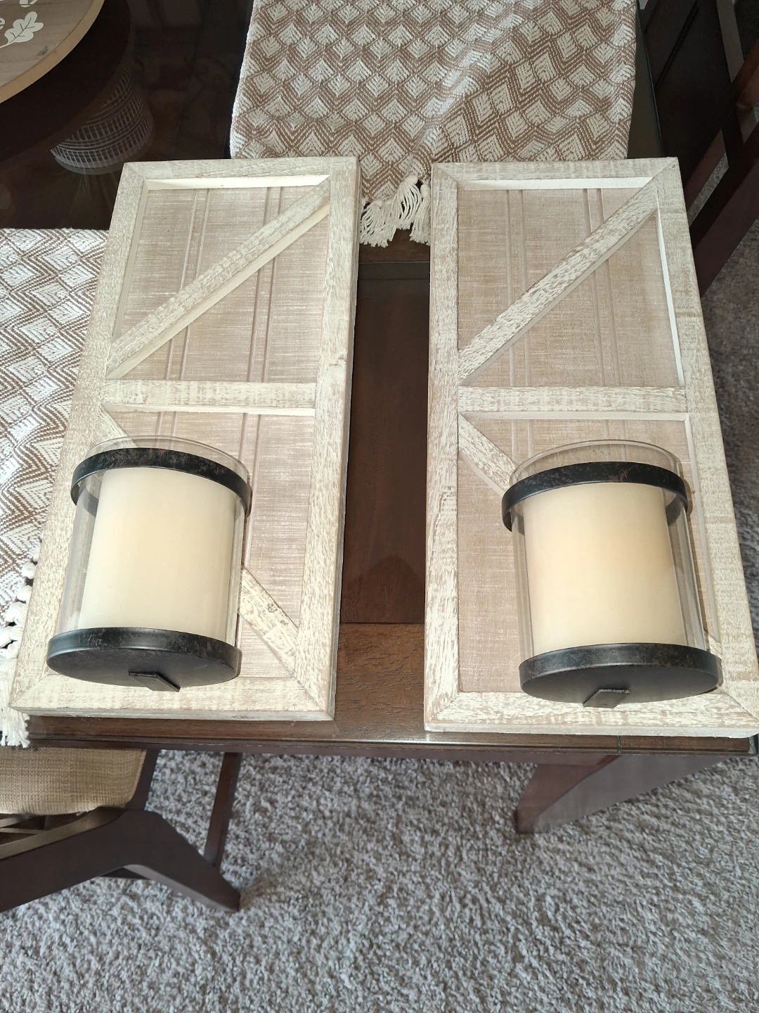 Set of 2 Rustic Wall Sconce Candle Holders
