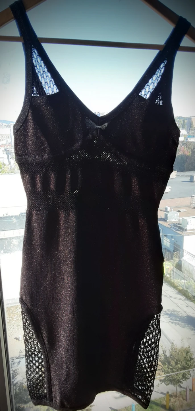 Bebe Addiction Black Lace Detail Dress