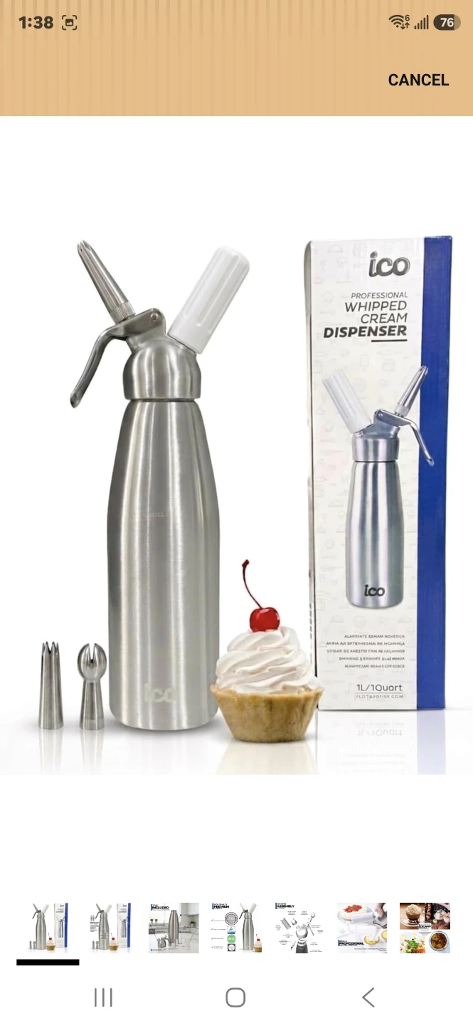 ICO Professional Whipped Cream Dispenser 1L - photo 5