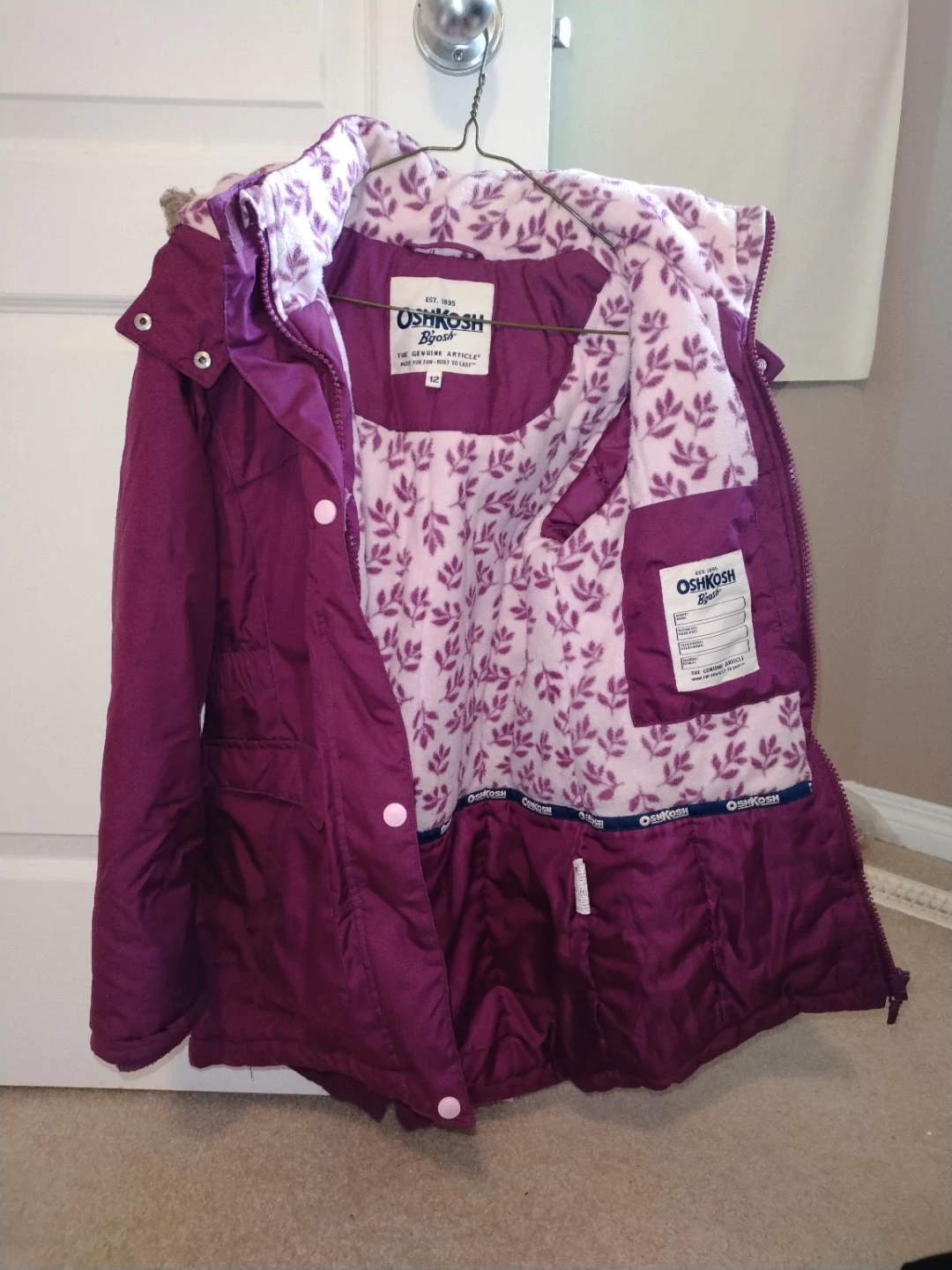 OshKosh B'gosh Purple Winter Jacket size 12