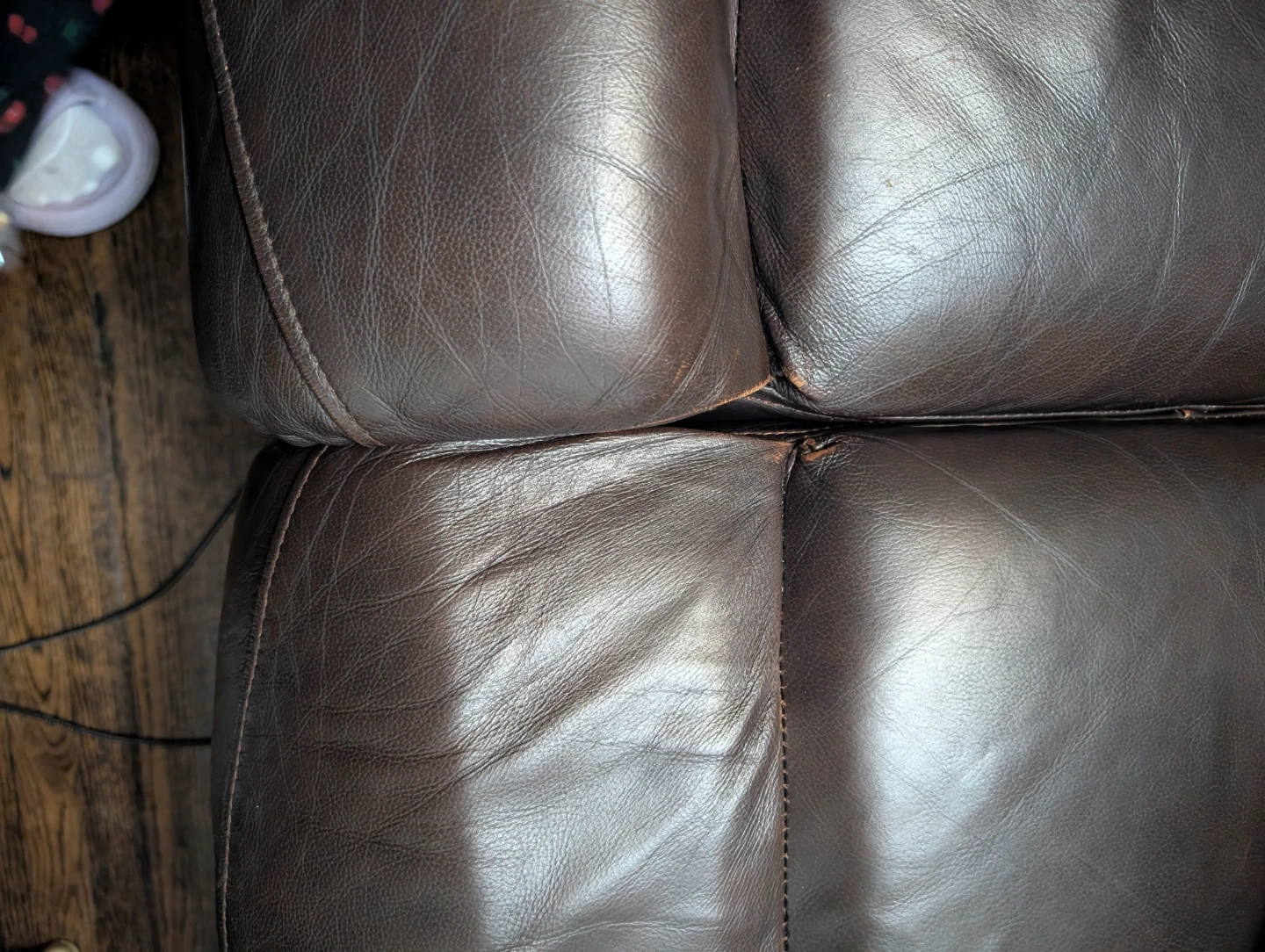 Dark Brown recliner Leather Sofa - photo 3