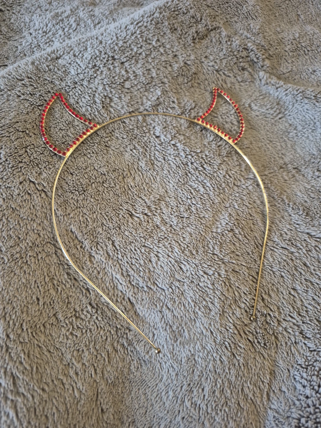 Red Rhinestone Devil Horn Headband