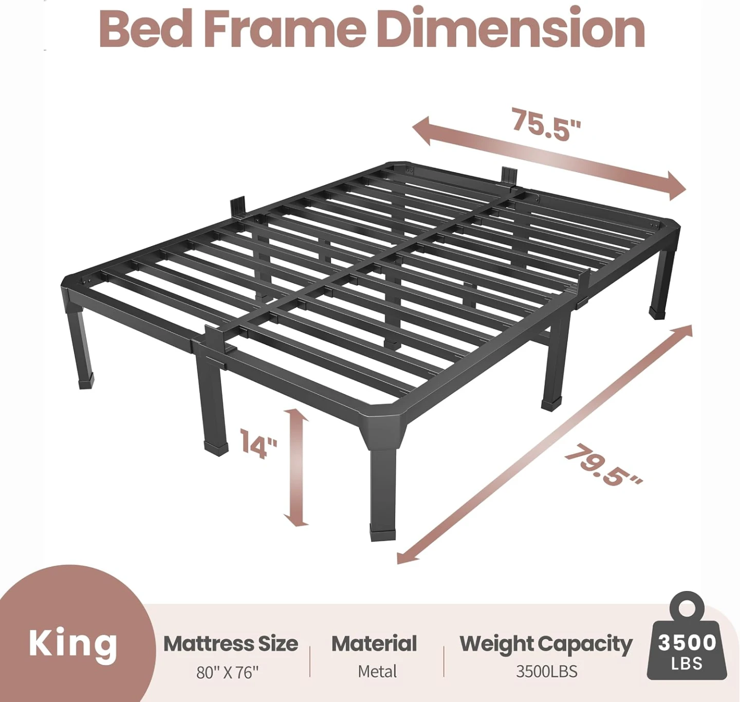 King Size Metal Bed Frame - photo 5