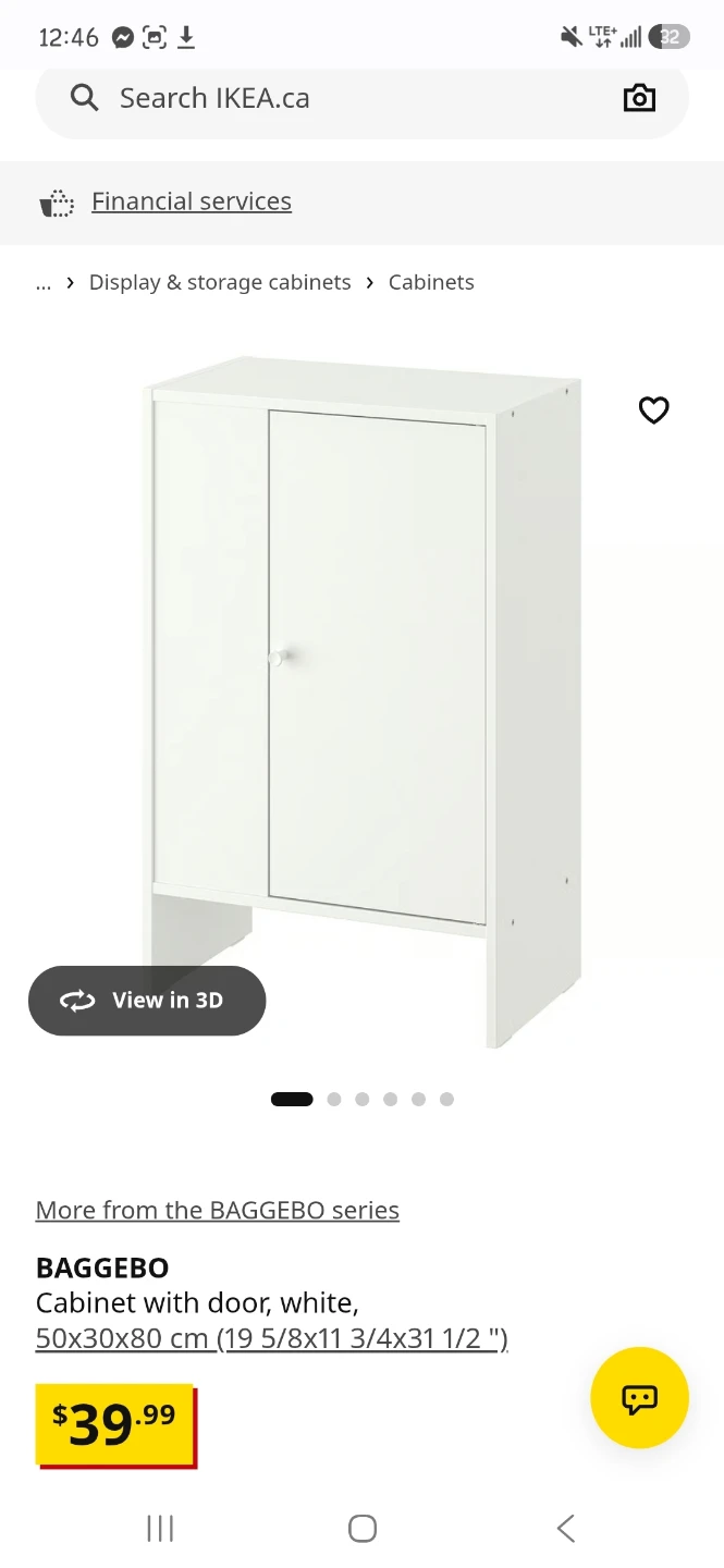 IKEA BAGGEBO Cabinet with Door - White