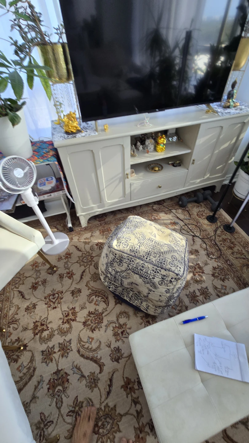 Textured Patterned Floor Pouf - photo 3