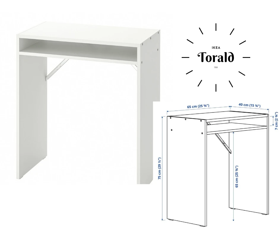 IKEA Torald White Wall-Mounted Desk