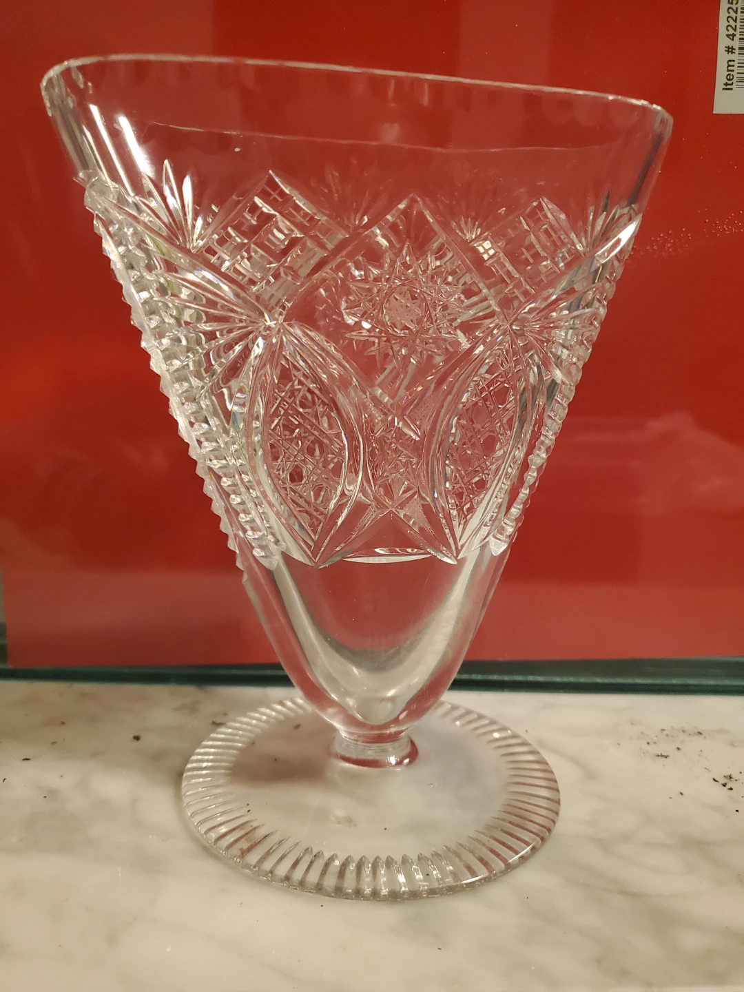 Vintage Cut Glass Crystal Vase🏈 - photo 4