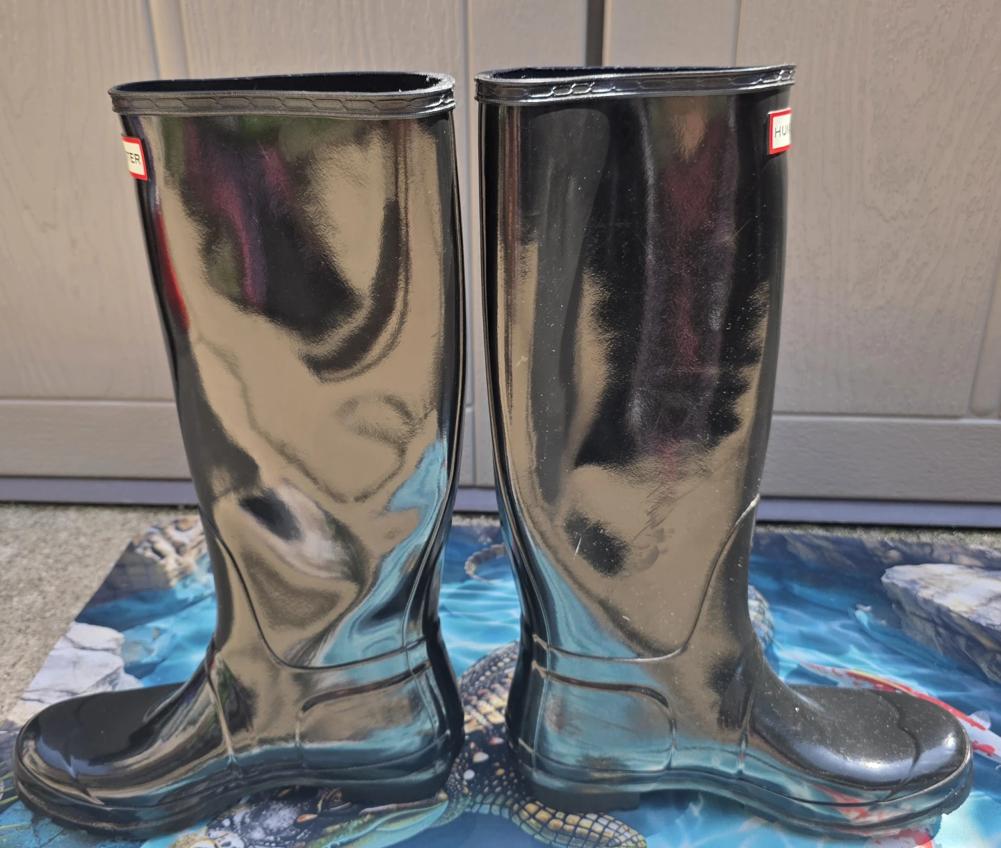 Black Hunter Gloss tall Rain Boots size 7 - photo 4