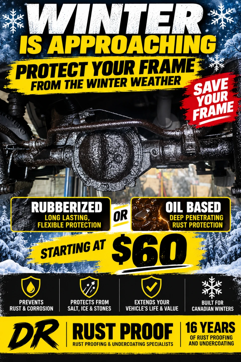 RUBBERIZED or Oil BASED Undercoating and rust proofing