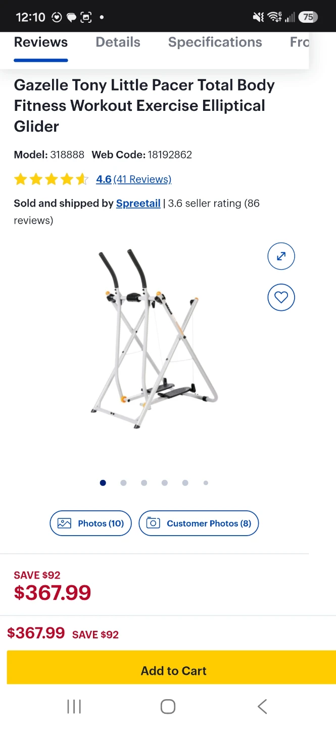 CHEAP ELLIPTICAL - Gazelle Tony Little Pacer