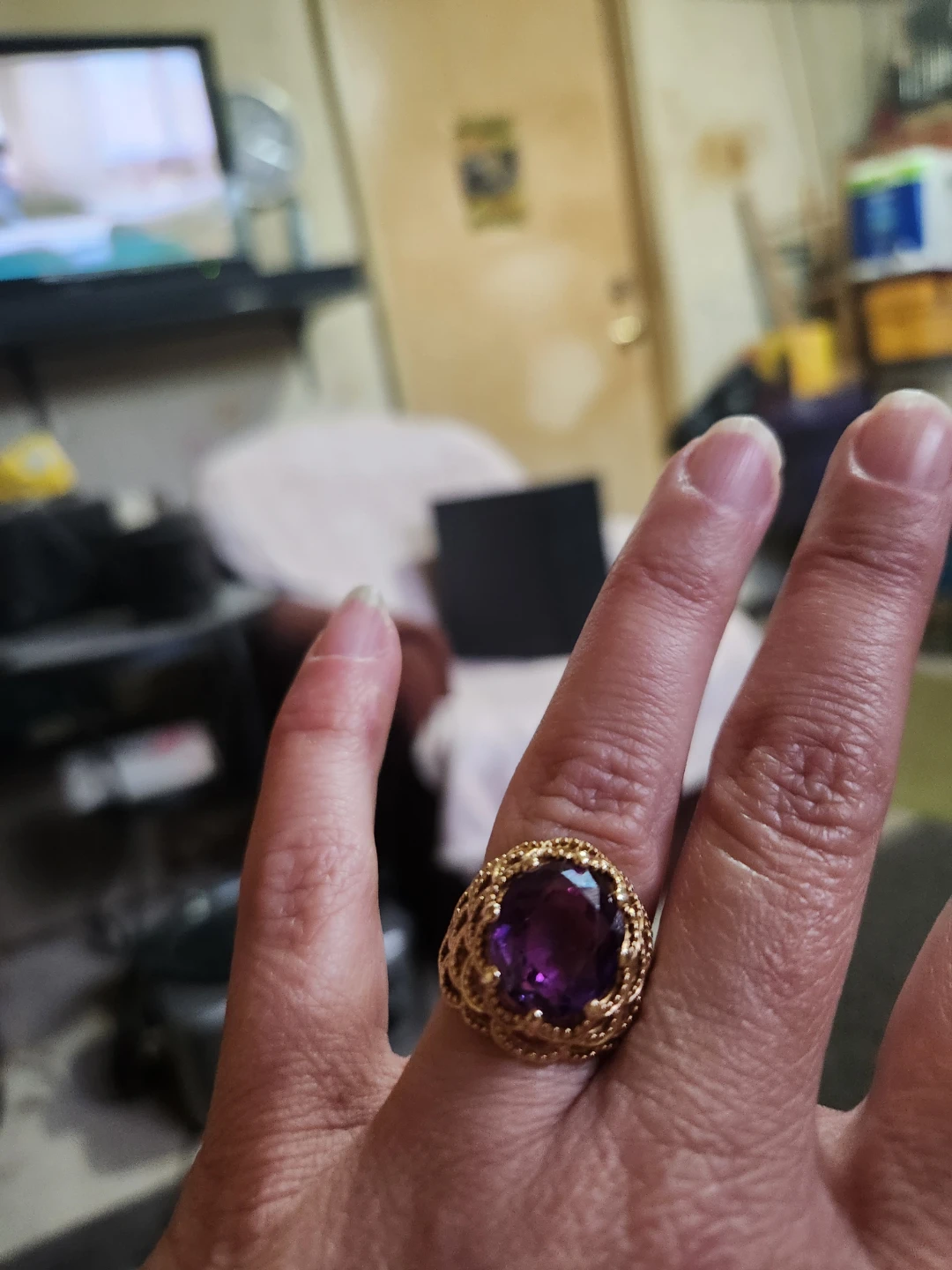 VINTAGE 10KT GOLD AMETHYST RING - photo 5
