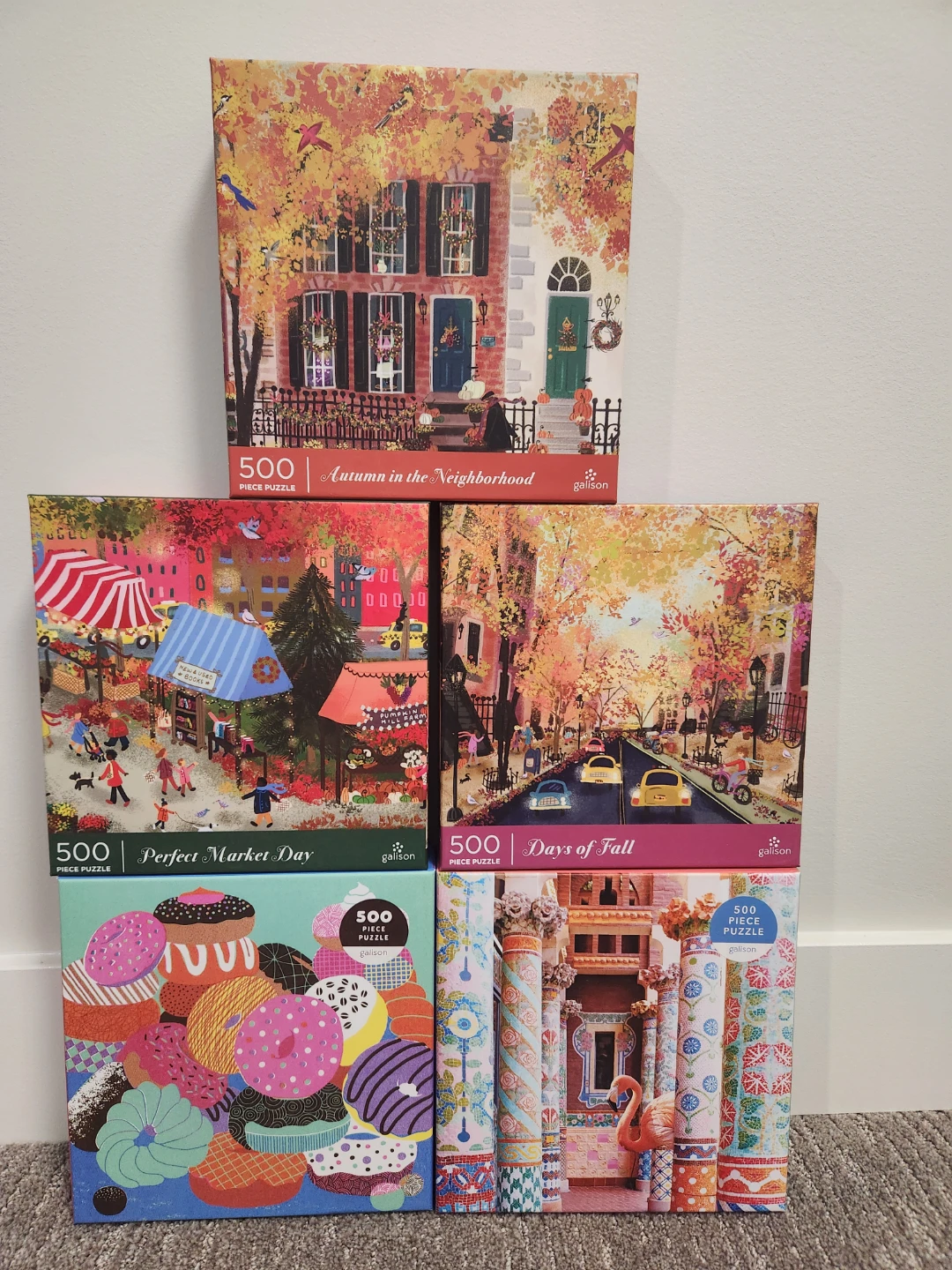 5 Galison 500-Piece Jigsaw Puzzles
