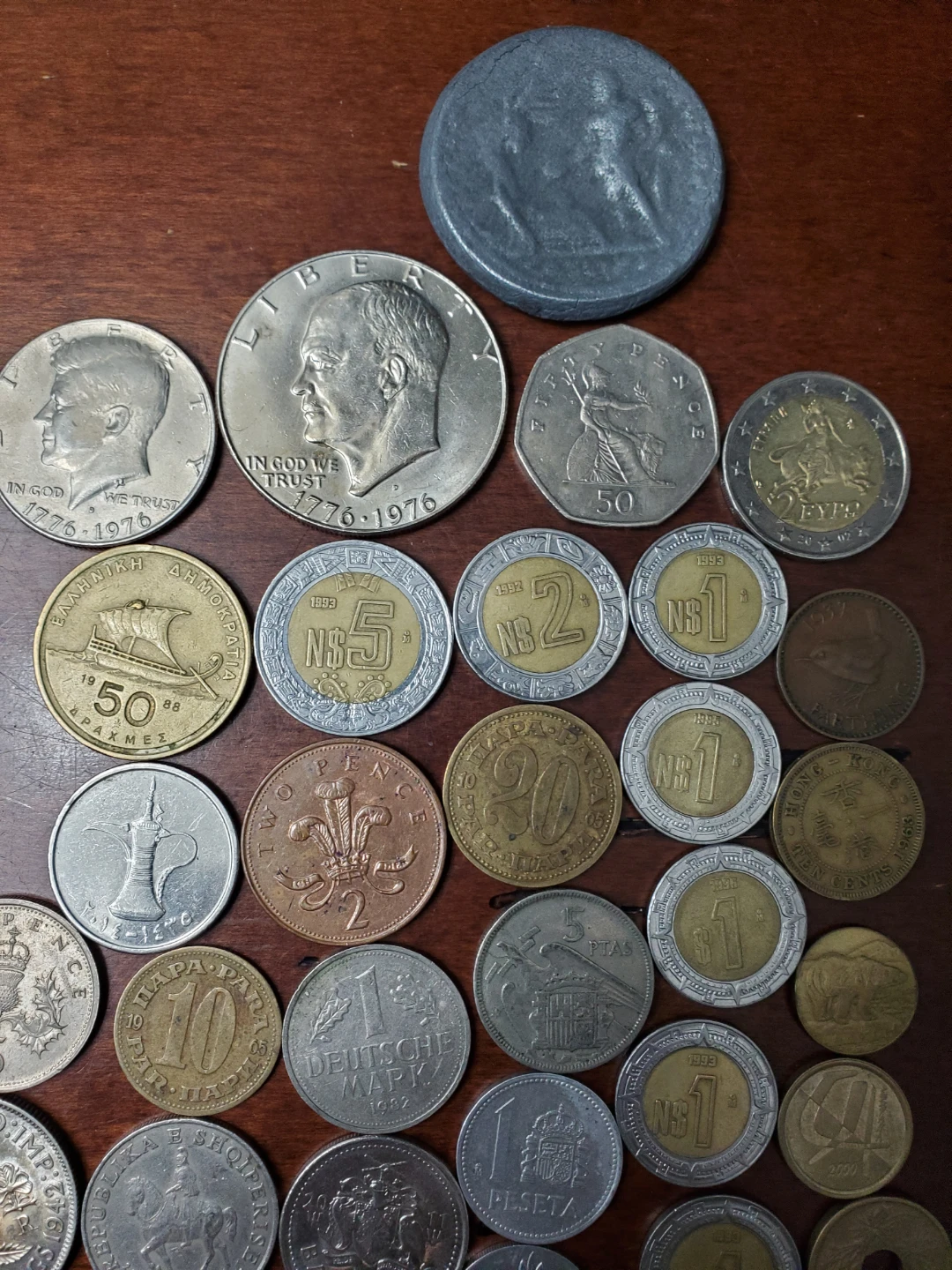 Collection of various international coins