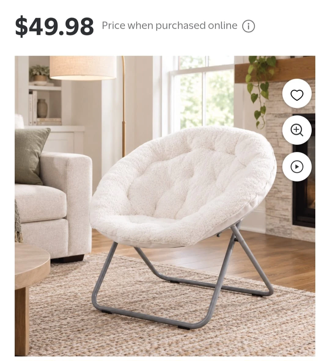 Mainstays Sherpa Saucer Chair - photo 3