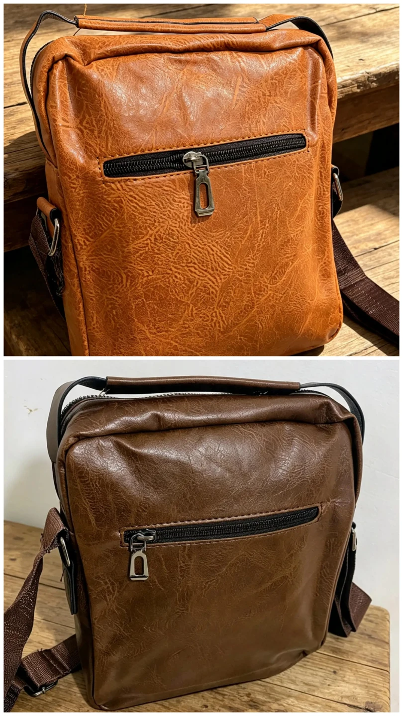 Men's Faux Leather Crossbody Bag, Casual Style - photo 2