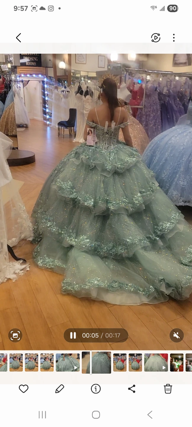 Sage Green Quinceanera Gown - photo 3