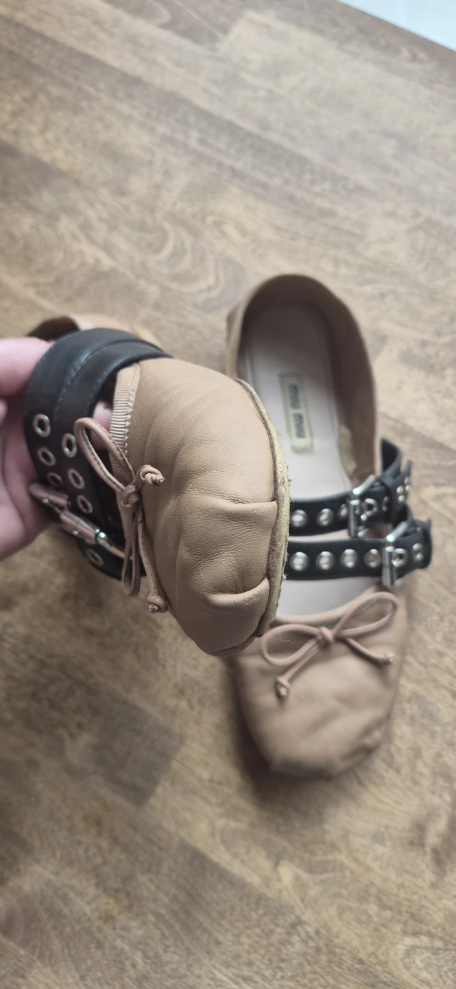 Miu Miu Buckled Leather Ballet Flats - photo 4