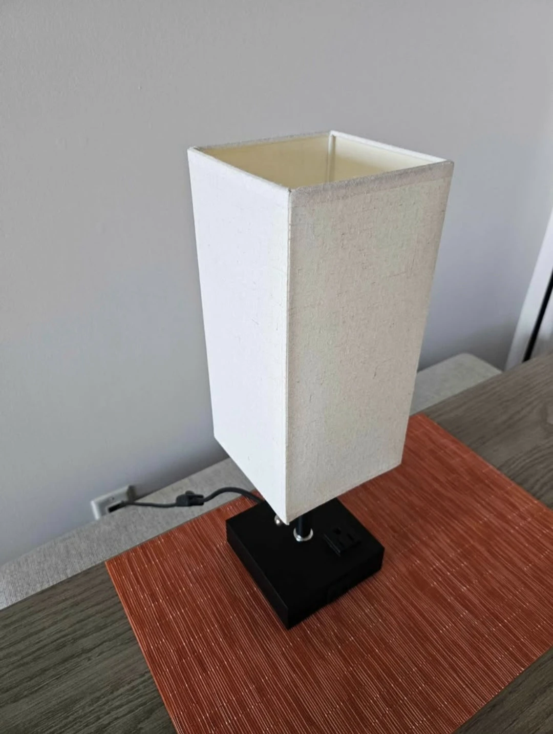 Modern Table Lamp with Built-in Outlet - photo 2