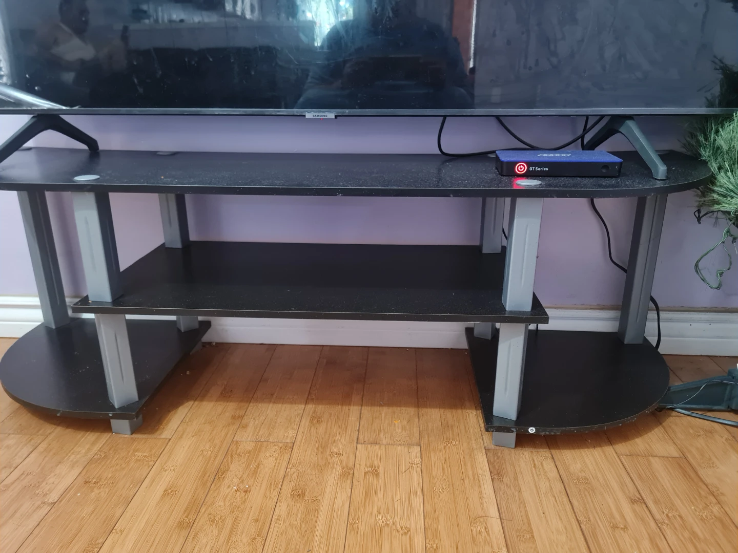 Black 2-Tier TV Stand