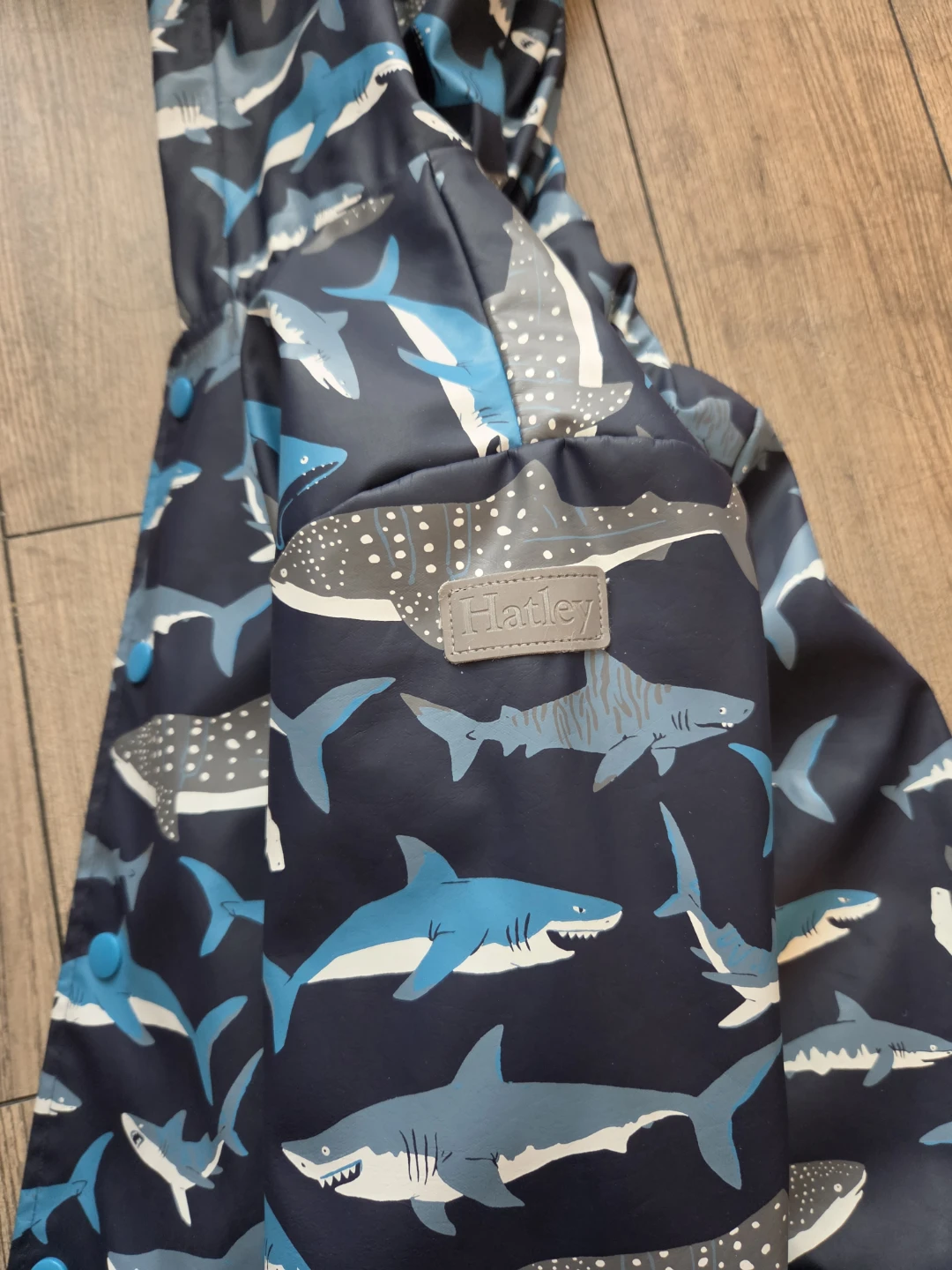 🏈Hatley Kids Shark Raincoat kids Size 7 - photo 4