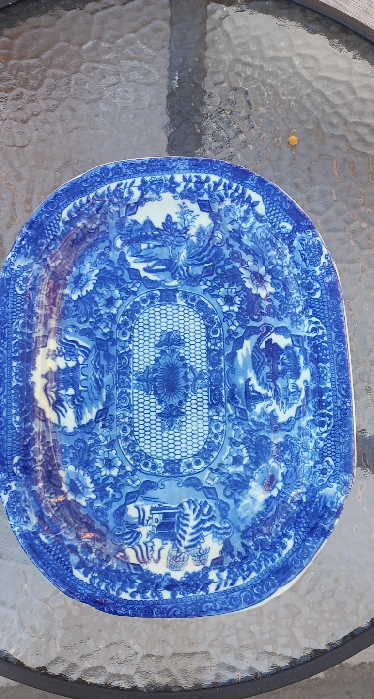 Blue and White Ceramic Serving Platter
