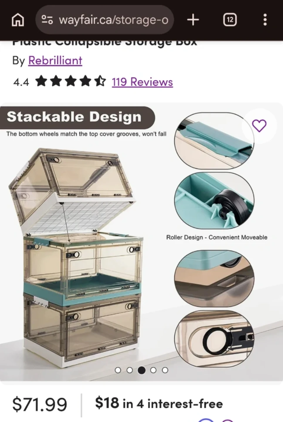 2 Collapsible Plastic Storage Boxes - photo 5