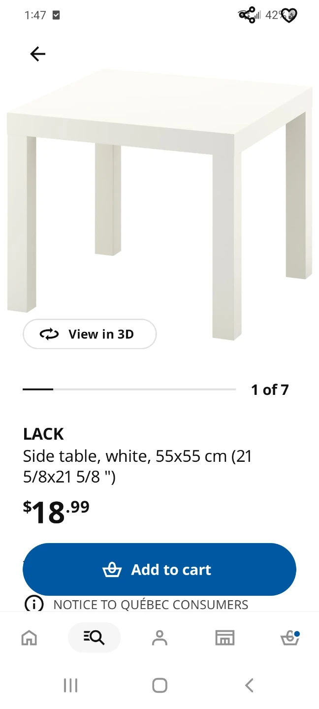 2 for $15 White Side Table