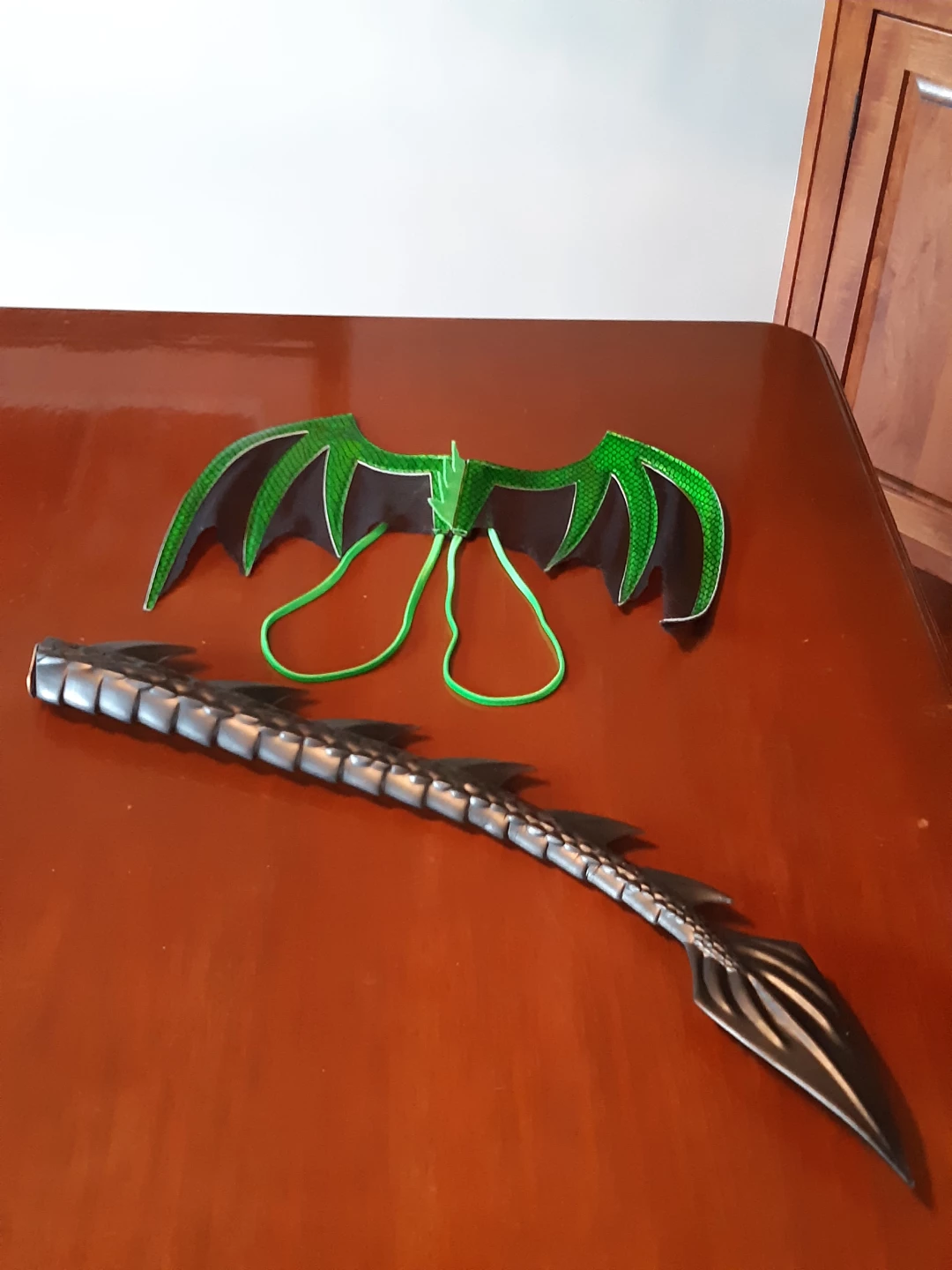 Black/Green Dragon wings and tail Costume Accessory Set
