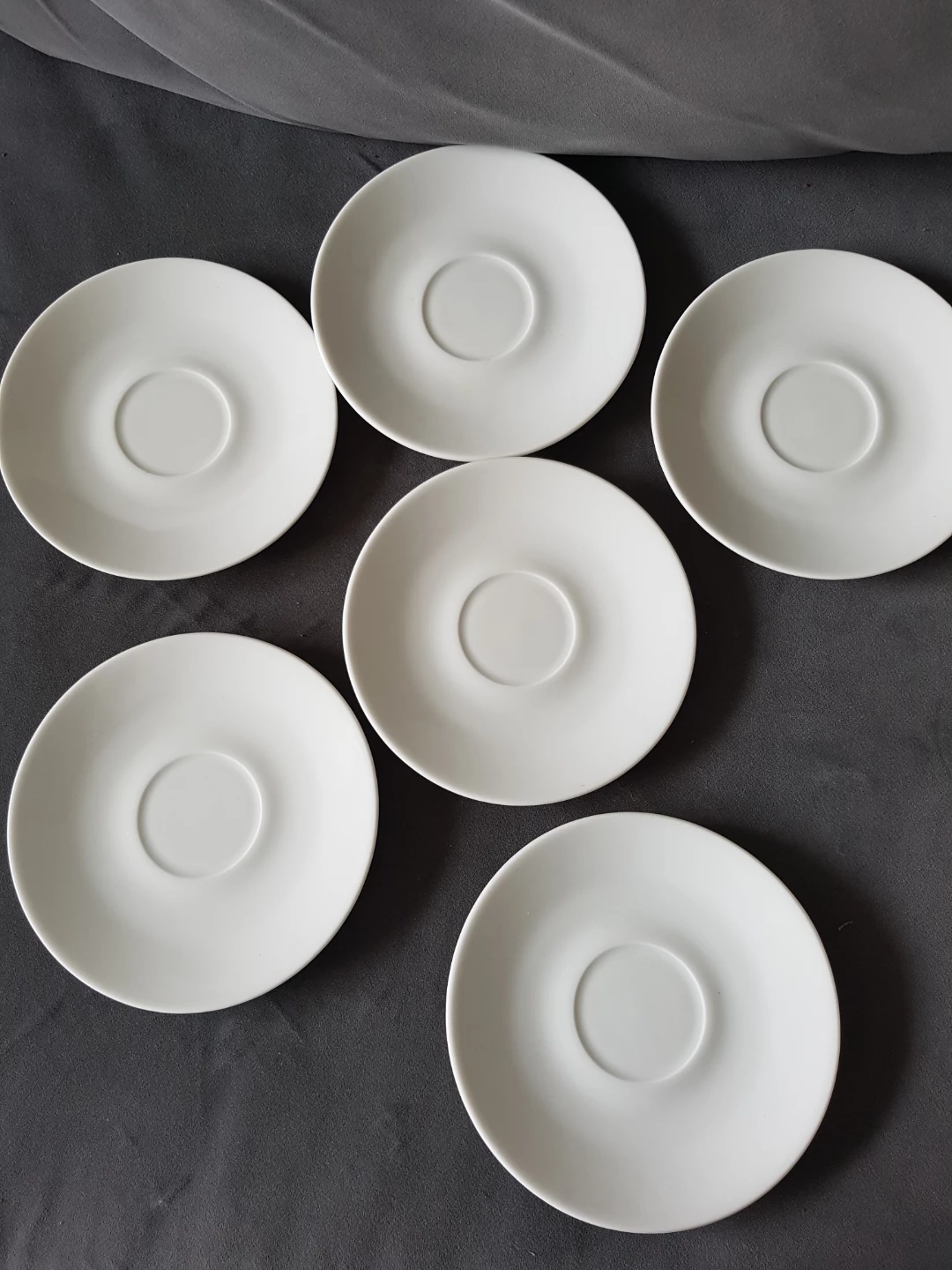Set of 6 White Saucers from Czech Republic - photo 2