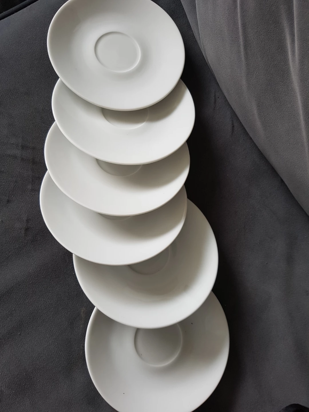 Set of 6 White Saucers from Czech Republic - photo 3