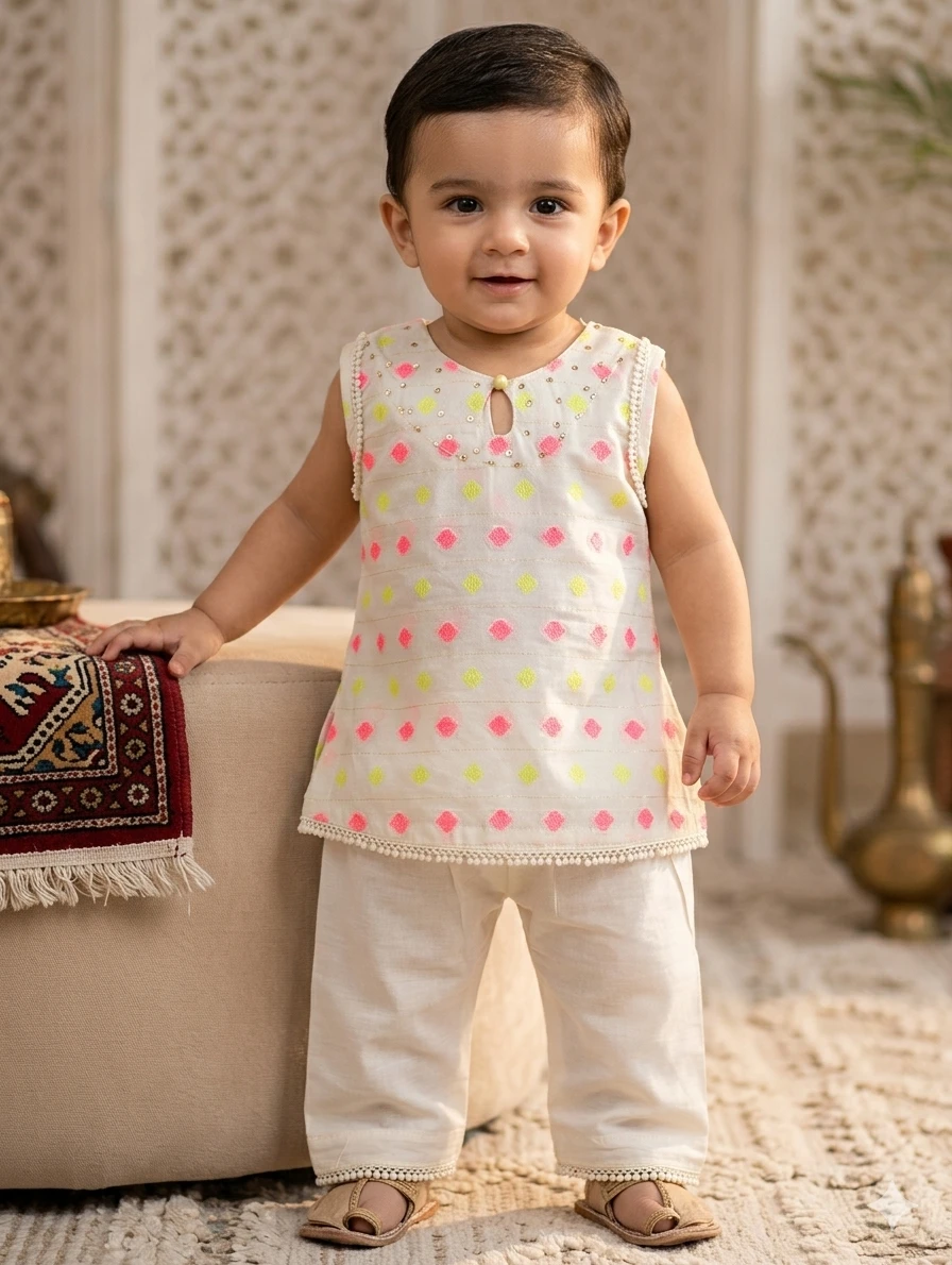 Baby Girl's Kurta and Pants Set