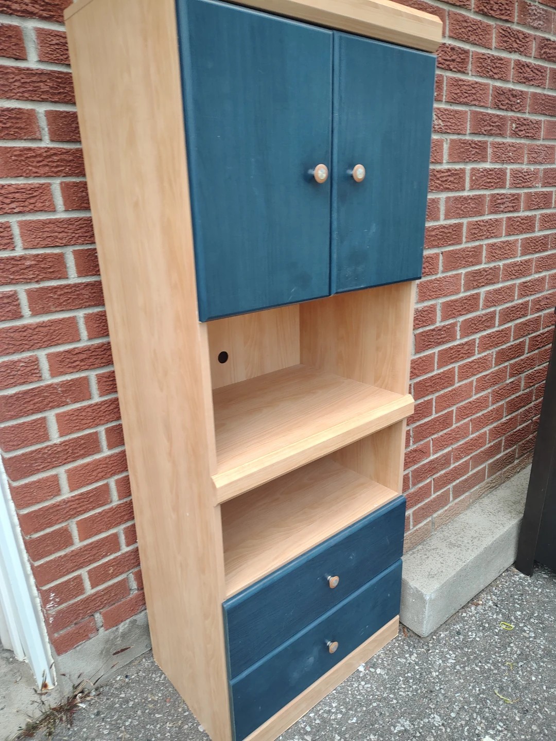 Tall Wooden Storage Cabinet with Drawers - photo 2
