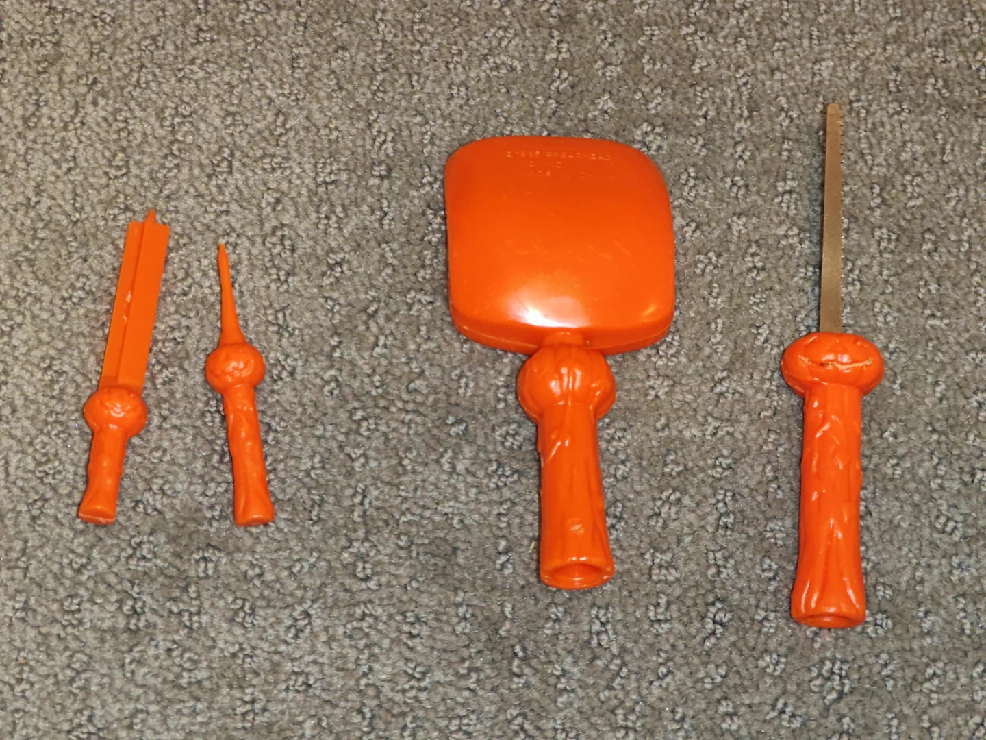 Vintage 4-Piece Pumpkin Carving Tool Kit - Halloween Craft Set - photo 4
