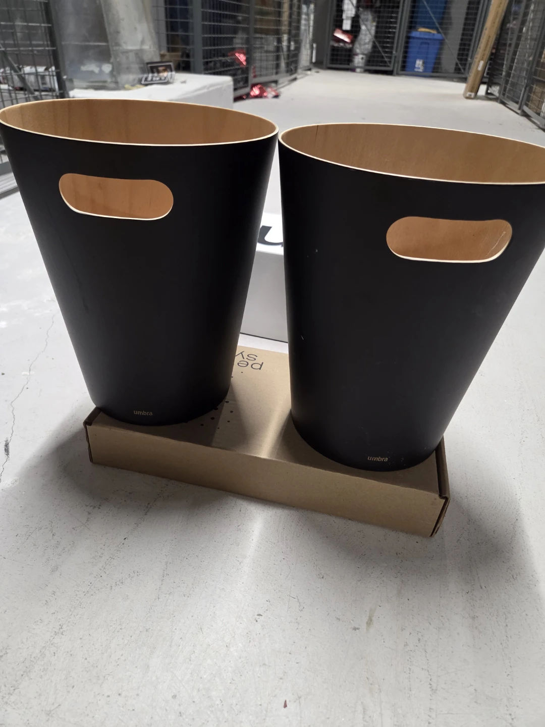 Two Umbra Wood Waste Bins - photo 2
