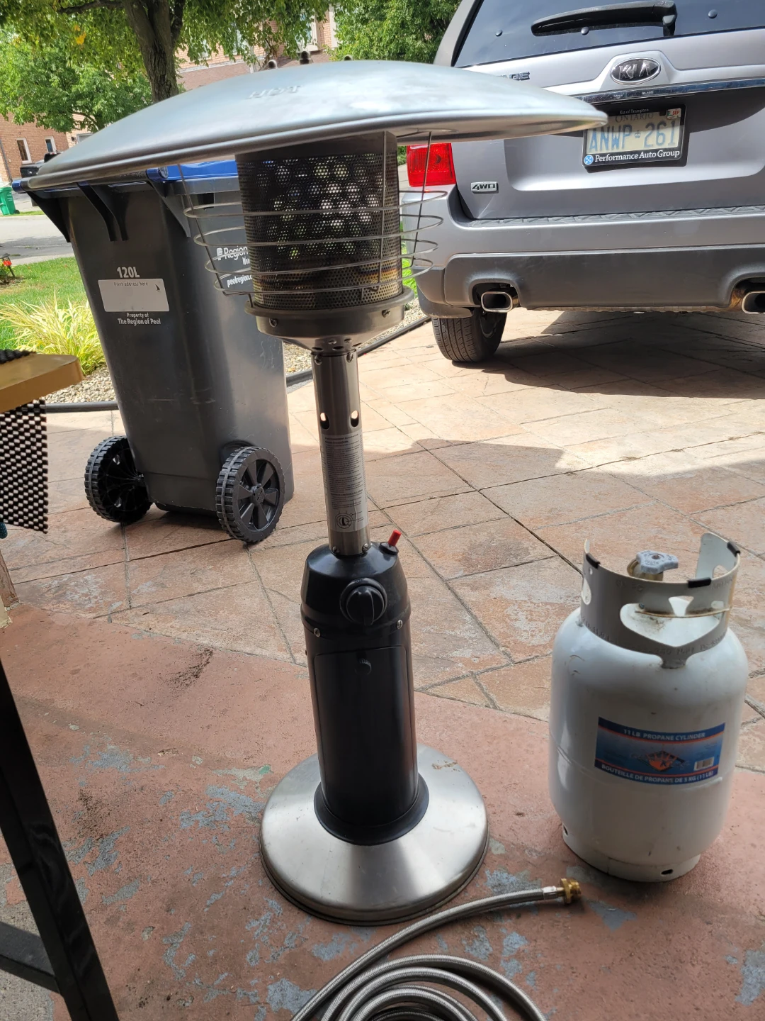 Tabletop Patio Heater with 11lb Flame King Propane Cylinder