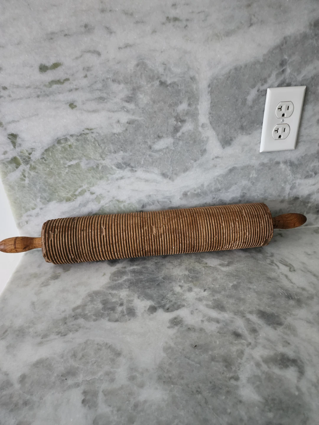 Vintage Ridged Wooden Rolling Pin