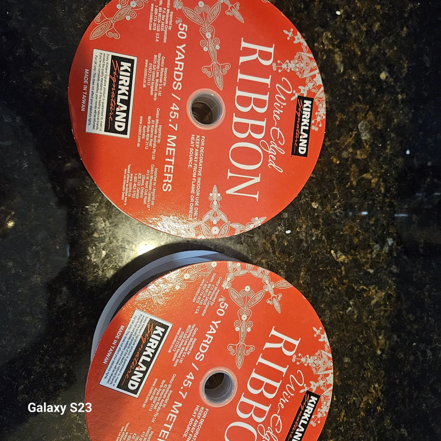 2 Rolls Kirkland Signature Wire-Edged Ribbon