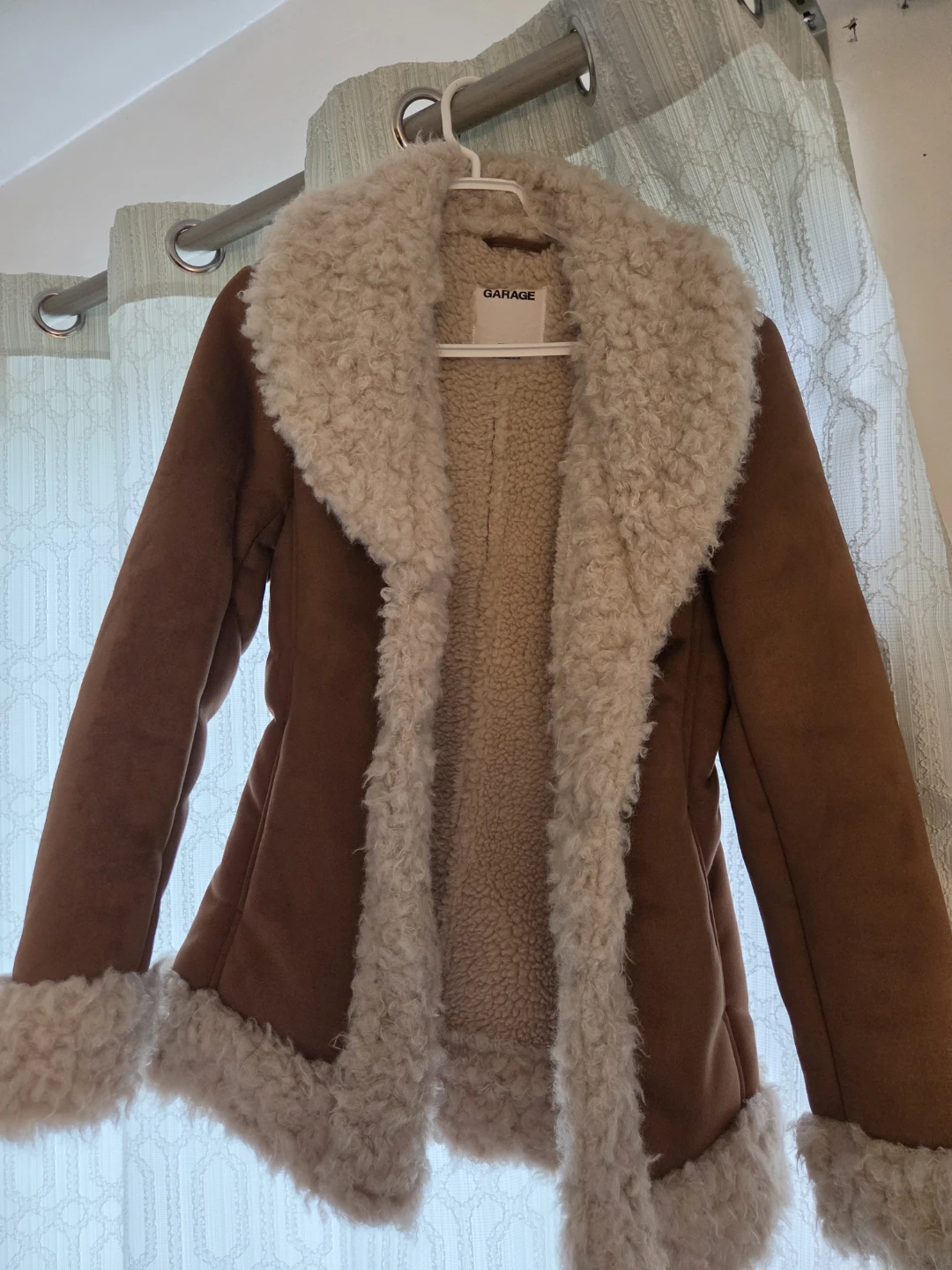Garage Faux Shearling Suede Coat