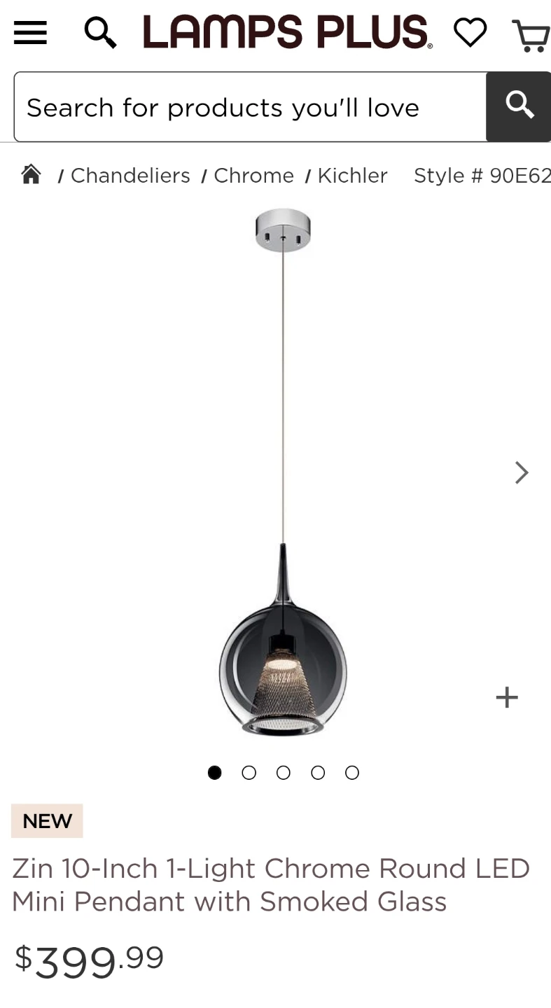 Kichler Zin 10-Inch Chrome LED Pendant - photo 4