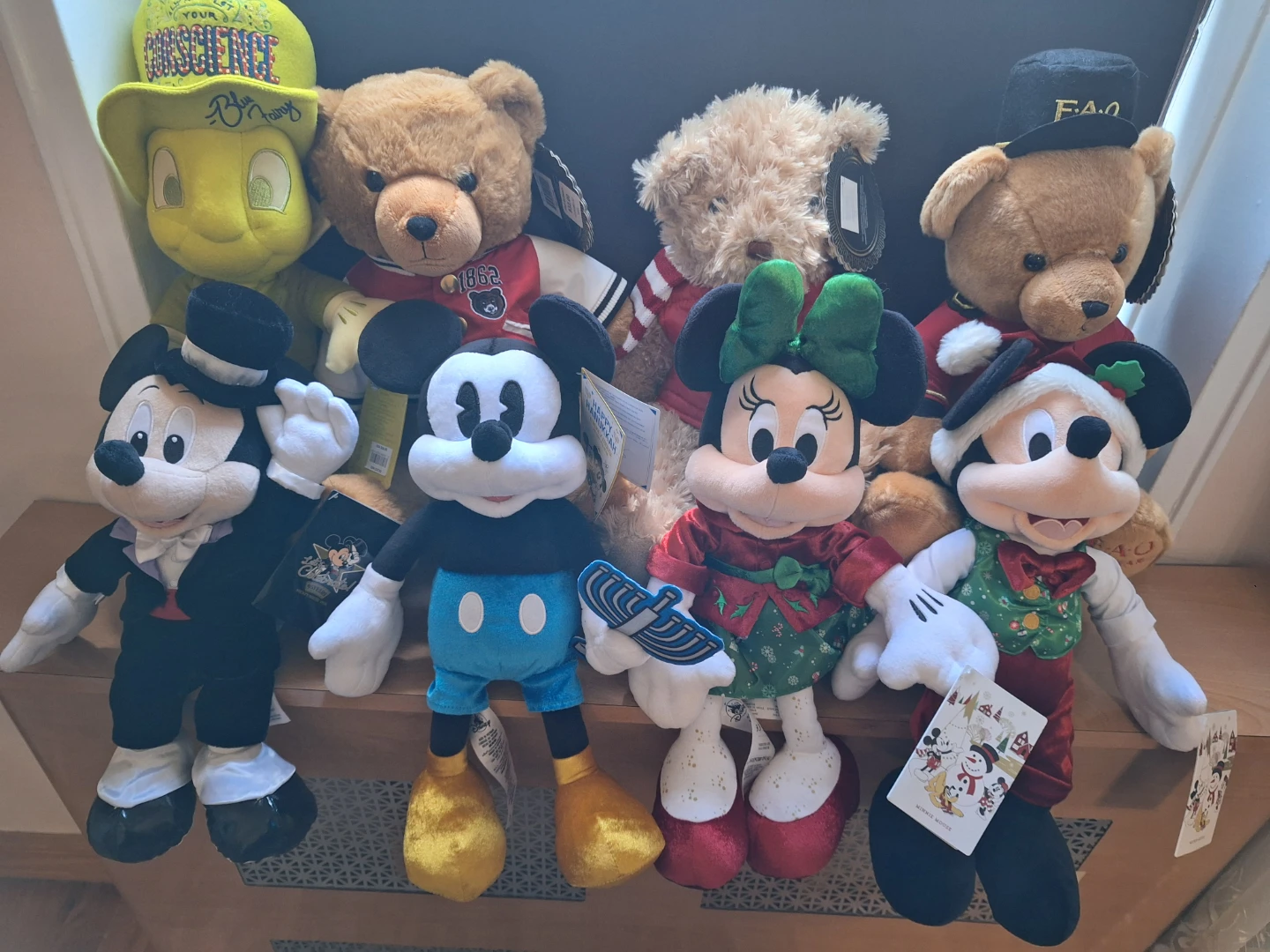 Disney Holiday Mickey Mouse Plush and F.A.O Schwarz bears