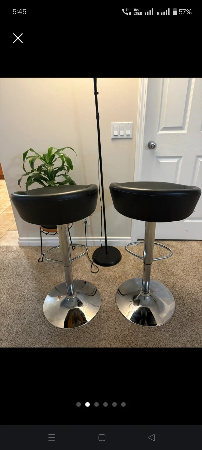 Pair of Black Swivel bar stools - photo 2