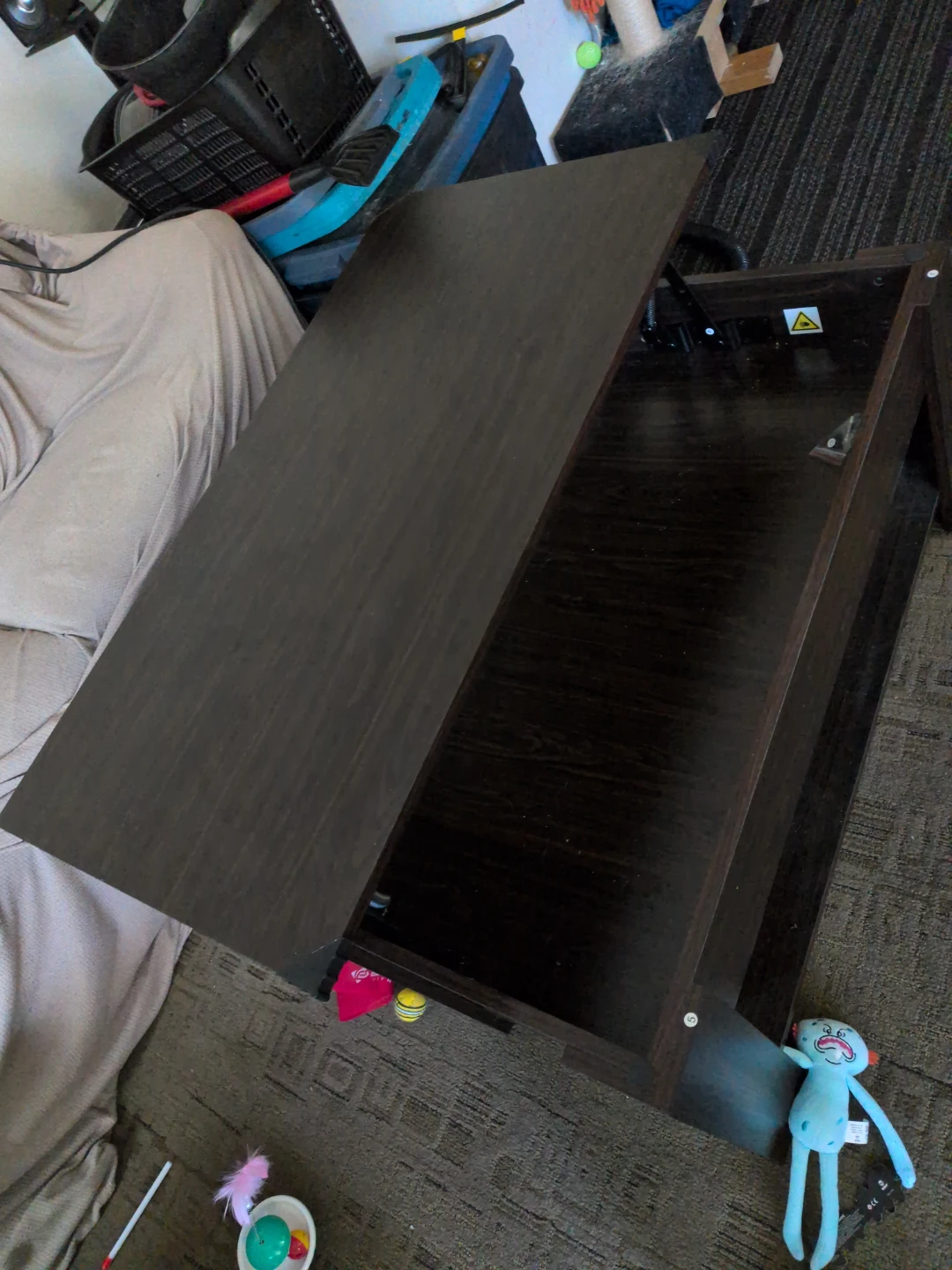 Dark Wood Lift-Top Coffee Table - photo 2